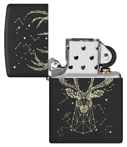 Зажигалка ZIPPO Deer с покрытием Black Matte, латунь/сталь, черная, матовая, 38x13x57 мм 48385 Zippo, Артикул: 48385 фото №1