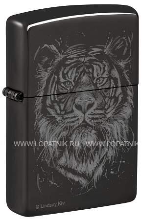 зажигалка zippo big cat с покрытием high polish black, латунь/сталь, черная, глянцевая, 38x13x57 мм 48935 Zippo