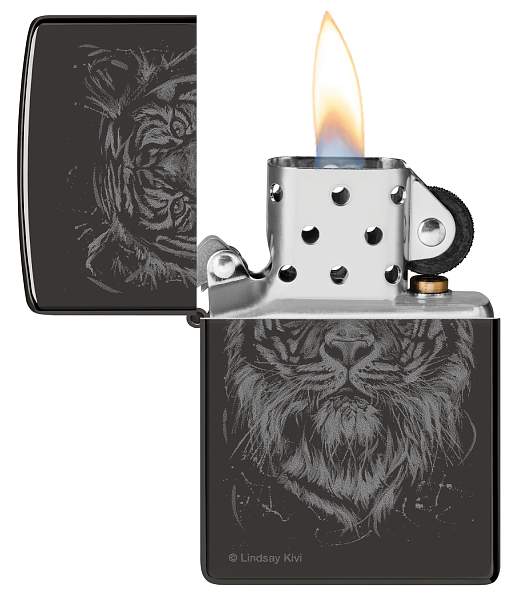 Зажигалка ZIPPO Big Cat с покрытием High Polish Black, латунь/сталь, черная, глянцевая, 38x13x57 мм 48935 Zippo, Артикул: 48935 фото №1