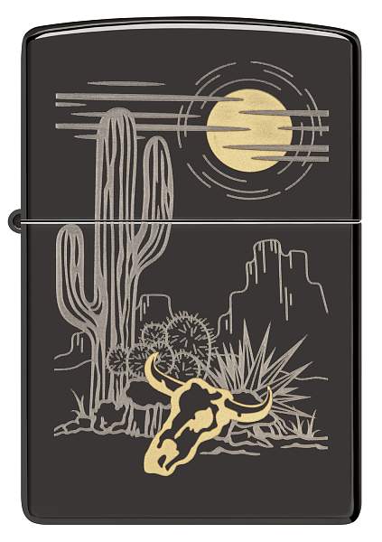 Зажигалка ZIPPO Western с покрытием High Polish Black, латунь/сталь, черная, глянцевая, 38x13x57 мм 48968 Zippo, Артикул: 48968 фото №1