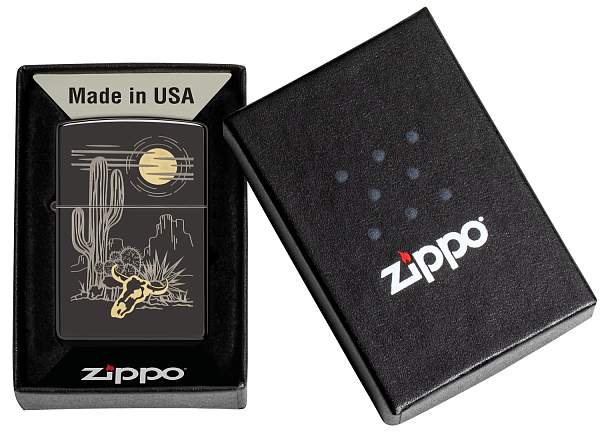 Зажигалка ZIPPO Western с покрытием High Polish Black, латунь/сталь, черная, глянцевая, 38x13x57 мм 48968 Zippo, Артикул: 48968 фото №1