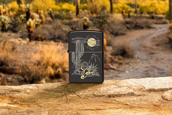 Зажигалка ZIPPO Western с покрытием High Polish Black, латунь/сталь, черная, глянцевая, 38x13x57 мм 48968 Zippo, Артикул: 48968 фото №1