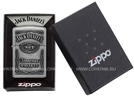 зажигалка zippo jack daniels® с покрытием high polish chrome, латунь/сталь, серебристая, 38x13x57 мм 250jd.427 Zippo