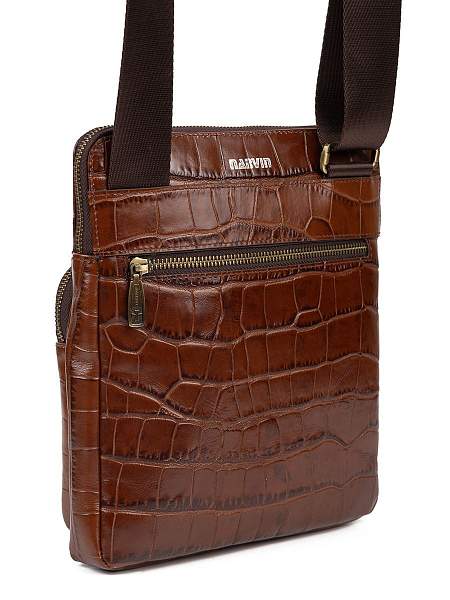 Мужская сумка через плечо Vasheron, Артикул: 9471-Croco Brown фото №1