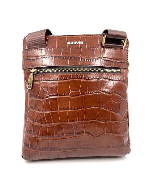 Мужская сумка через плечо Vasheron, Артикул: 9471-Croco Brown фото №1