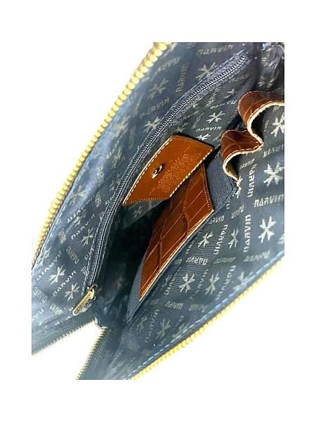 Мужская сумка через плечо Vasheron, Артикул: 9471-Croco Brown фото №1