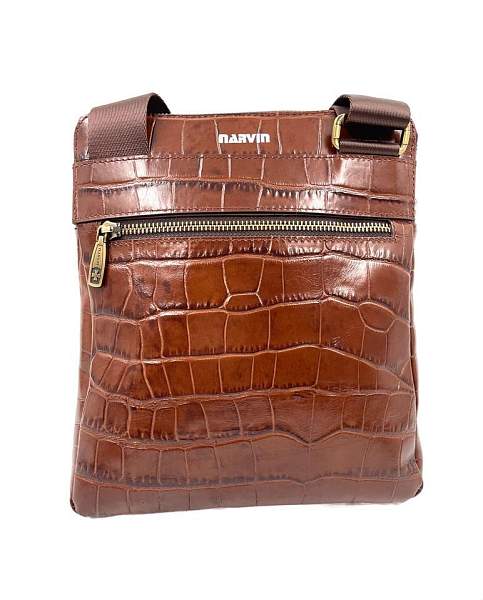 Мужская сумка через плечо Vasheron, Артикул: 9471-Croco Brown фото №1