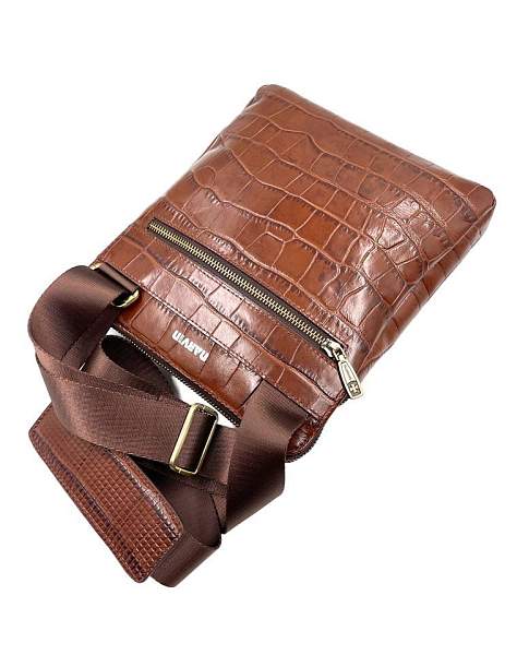 Мужская сумка через плечо Vasheron, Артикул: 9471-Croco Brown фото №1
