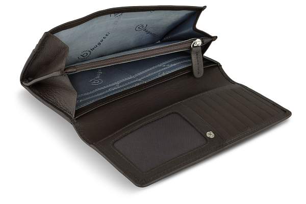 Кошелёк женский BUGATTI Banda, с защитой RFID, коричневый, кожа козы/полиэстер, 18,5х2,5х9,5 см 49133502 BUGATTI, Артикул: 49133502 фото №1