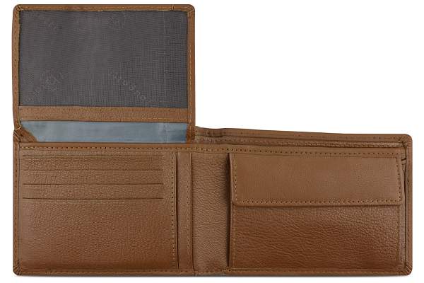 Портмоне BUGATTI Banda, с защитой RFID, коньячного цвета, кожа козы/полиэстер, 12,5х2х9 см 49133207 BUGATTI, Артикул: 49133207 фото №1