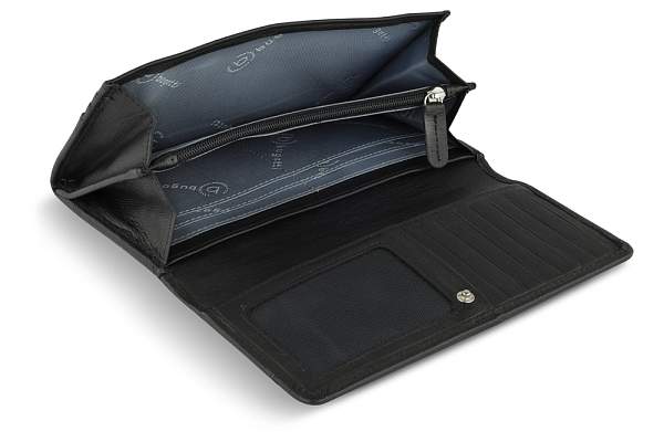 Кошелёк женский BUGATTI Banda, с защитой данных RFID, чёрный, кожа козы/полиэстер, 18,5х2,5х9,5 см 49133501 BUGATTI, Артикул: 49133501 фото №1