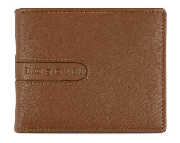 Портмоне BUGATTI Bomba, с защитой данных RFID, коньячного цвета, кожа козы/полиэстер, 12х2х9,5 см 49135307 BUGATTI, Артикул: 49135307 фото №1