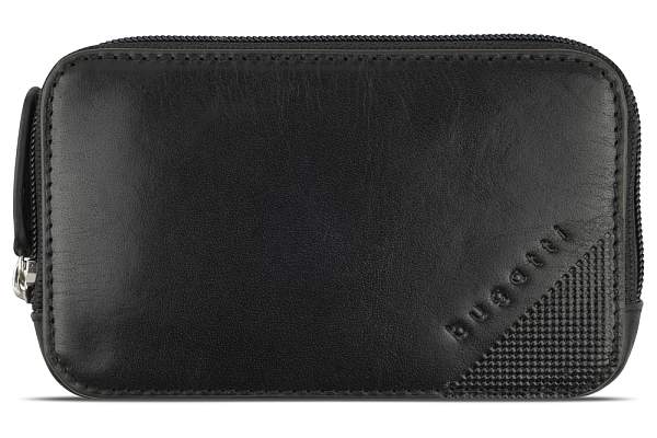 Ключница BUGATTI Nobile, чёрная, воловья кожа/полиэстер, 11,5х1,5х7 см 49125101 BUGATTI, Артикул: 49125101 фото №1