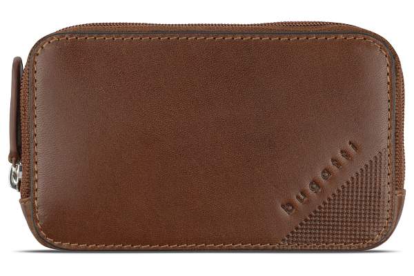 Ключница BUGATTI Nobile, коньячного цвета, воловья кожа/полиэстер, 11,5х1,5х7 см 49125107 BUGATTI, Артикул: 49125107 фото №1