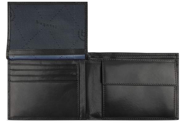 Портмоне BUGATTI Nobile, с защитой данных RFID, чёрное, воловья кожа/полиэстер, 12х2х9,5 см 49125401 BUGATTI, Артикул: 49125401 фото №1