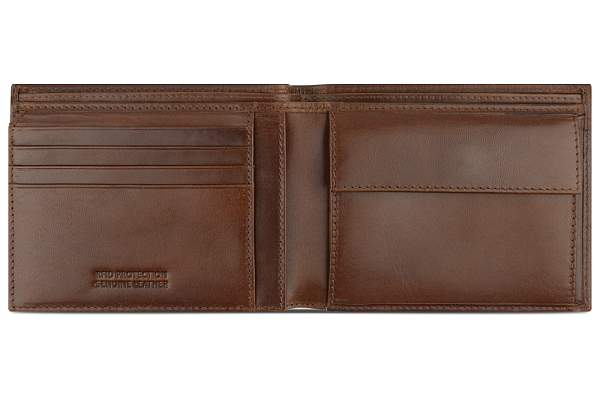 Портмоне BUGATTI Nobile,с защитой данных RFID, коньячного цвета, воловья кожа/полиэстер, 12х2х9,5 см 49125407 BUGATTI, Артикул: 49125407 фото №1