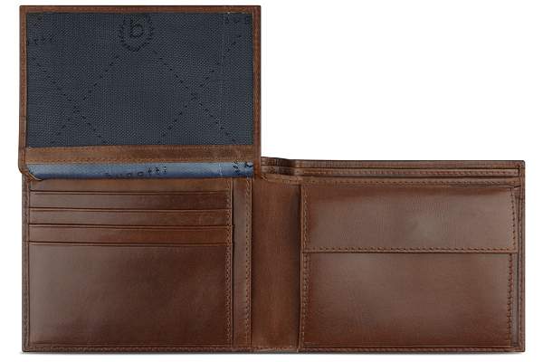 Портмоне BUGATTI Nobile,с защитой данных RFID, коньячного цвета, воловья кожа/полиэстер, 12х2х9,5 см 49125407 BUGATTI, Артикул: 49125407 фото №1