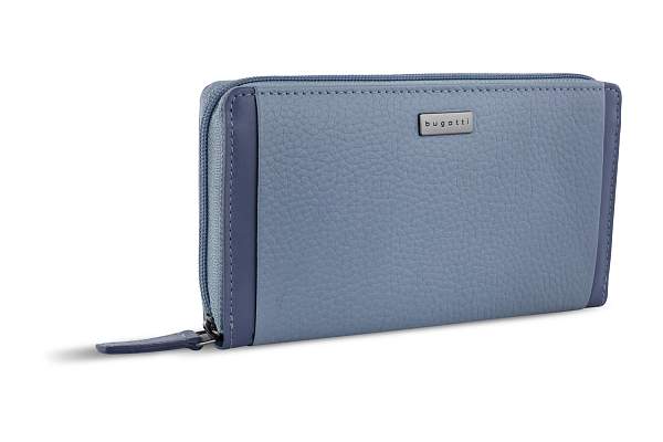 Кошелёк женский BUGATTI Sina, голубой, воловья кожа/полиэстер, 19х3х11 см 49223339 BUGATTI, Артикул: 49223339 фото №1