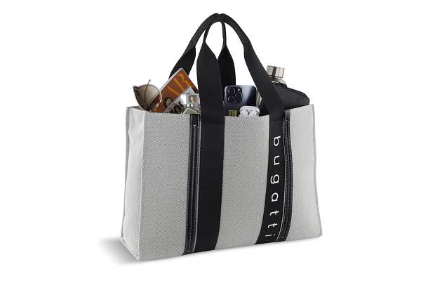 Сумка-тоут женская BUGATTI Ambra, серо-черный цвет, хлопок/полиэстер, 45х14х32 см 49539001 BUGATTI, Артикул: 49539001 фото №1