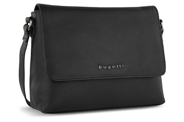 Сумка наплечная женская BUGATTI Bella, чёрная, воловья кожа/полиэстер, 25х8х20 см 49480301 BUGATTI, Артикул: 49480301 фото №1