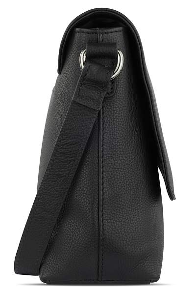 Сумка наплечная женская BUGATTI Bella, чёрная, воловья кожа/полиэстер, 25х8х20 см 49480301 BUGATTI, Артикул: 49480301 фото №1