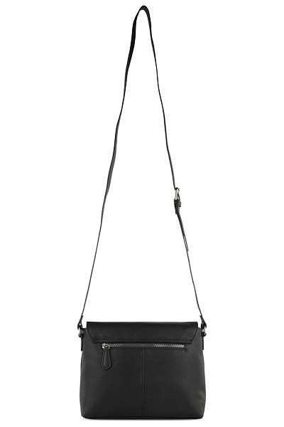 Сумка наплечная женская BUGATTI Bella, чёрная, воловья кожа/полиэстер, 25х8х20 см 49480301 BUGATTI, Артикул: 49480301 фото №1