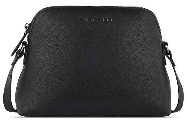 Сумка наплечная женская BUGATTI Bella, чёрная, воловья кожа/полиэстер, 23х8х17 см 49480101 BUGATTI, Артикул: 49480101 фото №1