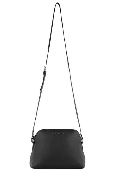 Сумка наплечная женская BUGATTI Bella, чёрная, воловья кожа/полиэстер, 23х8х17 см 49480101 BUGATTI, Артикул: 49480101 фото №1