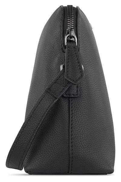 Сумка наплечная женская BUGATTI Bella, чёрная, воловья кожа/полиэстер, 23х8х17 см 49480101 BUGATTI, Артикул: 49480101 фото №1