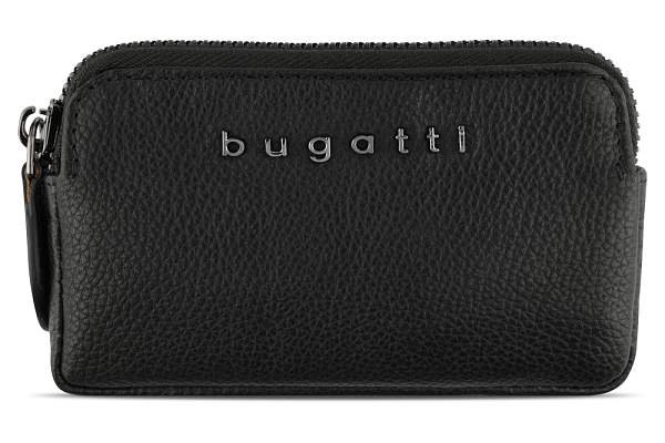 Ключница BUGATTI Bella, чёрная, воловья кожа/полиэстер, 12х1,5х7 см 49482001 BUGATTI, Артикул: 49482001 фото №1