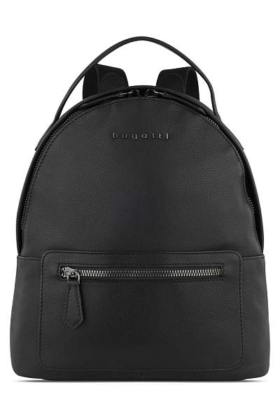 Рюкзак женский BUGATTI Bella, чёрный, воловья кожа/полиэстер, 24,5х12х27 см 49480501 BUGATTI, Артикул: 49480501 фото №1