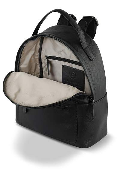 Рюкзак женский BUGATTI Bella, чёрный, воловья кожа/полиэстер, 24,5х12х27 см 49480501 BUGATTI, Артикул: 49480501 фото №1