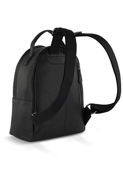 Рюкзак женский BUGATTI Bella, чёрный, воловья кожа/полиэстер, 24,5х12х27 см 49480501 BUGATTI, Артикул: 49480501 фото №1