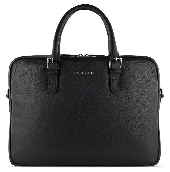 Портфель женский BUGATTI Bella, чёрный, воловья кожа/полиэстер, 38х6,5х27 см 49480701 BUGATTI, Артикул: 49480701 фото №1