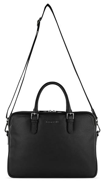 Портфель женский BUGATTI Bella, чёрный, воловья кожа/полиэстер, 38х6,5х27 см 49480701 BUGATTI, Артикул: 49480701 фото №1