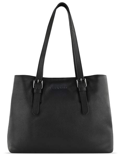 Сумка женская BUGATTI Bella, чёрная, воловья кожа/полиэстер, 33х14х25 см 49480801 BUGATTI, Артикул: 49480801 фото №1