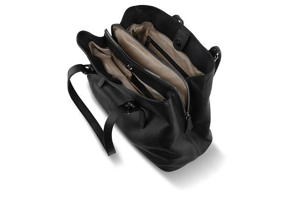 Сумка женская BUGATTI Bella, чёрная, воловья кожа/полиэстер, 33х14х25 см 49480801 BUGATTI, Артикул: 49480801 фото №1