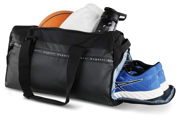 Сумка спортивная BUGATTI Blanc Delight, чёрная, нейлон RPET600D/тарпаулин/полиэстер, 47х23х28 см 49450001 BUGATTI, Артикул: 49450001 фото №1