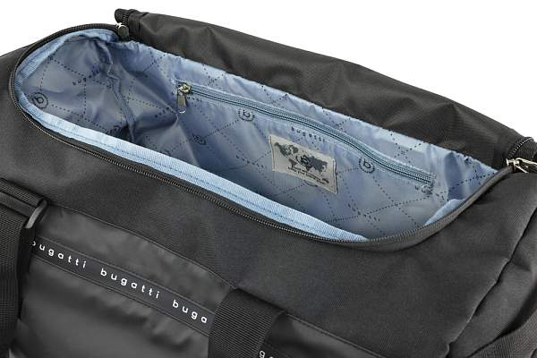 Сумка спортивная BUGATTI Blanc Delight, чёрная, нейлон RPET600D/тарпаулин/полиэстер, 47х23х28 см 49450001 BUGATTI, Артикул: 49450001 фото №1