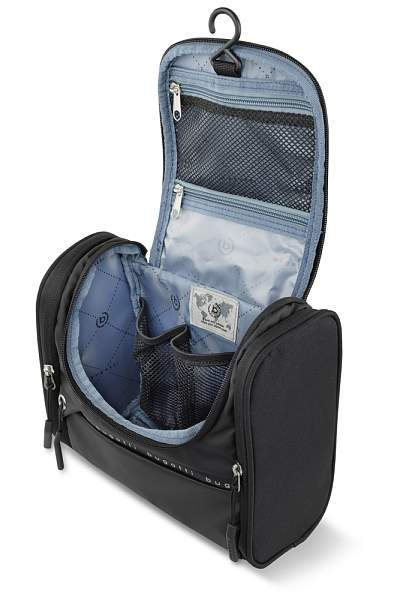 Несессер BUGATTI Blanc Delight, чёрный, нейлон RPET600D/тарпаулин/полиэстер, 24,5х12х22,5 см, 5 л 49450301 BUGATTI, Артикул: 49450301 фото №1