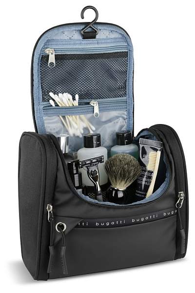 Несессер BUGATTI Blanc Delight, чёрный, нейлон RPET600D/тарпаулин/полиэстер, 24,5х12х22,5 см, 5 л 49450301 BUGATTI, Артикул: 49450301 фото №1