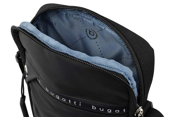 Сумка через плечо BUGATTI Blanc Delight, чёрная, нейлон RPET600D/тарпаулин/полиэстер, 16х4х23 см 49450401 BUGATTI, Артикул: 49450401 фото №1