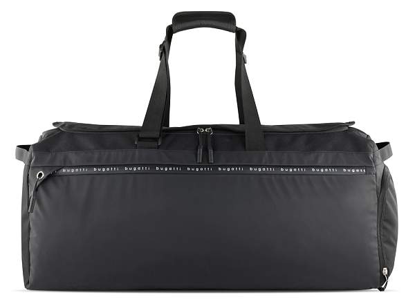 Сумка дорожная BUGATTI Blanc Delight, чёрная, нейлон RPET600D/тарпаулин/полиэстер, 67х32х29 см, 55 л 49450601 BUGATTI, Артикул: 49450601 фото №1