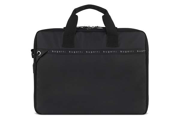 Портфель мужской BUGATTI Blanc Delight, чёрный, нейлон RPET600D/тарпаулин/полиэстер, 40х10х29 см 49451001 BUGATTI, Артикул: 49451001 фото №1
