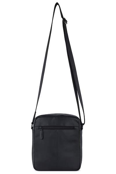 Сумка наплечная мужская BUGATTI Clark, чёрная, воловья кожа/полиэстер, 21х6,5х24 см, 3 л 49235101 BUGATTI, Артикул: 49235101 фото №1