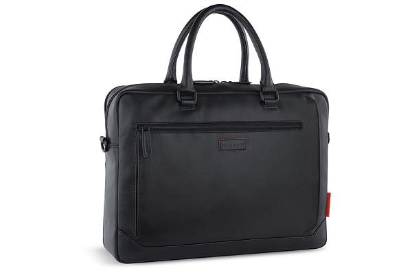 Портфель мужской BUGATTI Clark, чёрный, воловья кожа/полиэстер, 40х9,5х29 см, 10 л 49235301 BUGATTI, Артикул: 49235301 фото №1