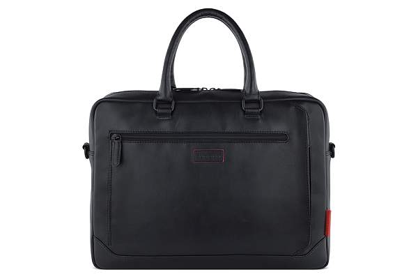 Портфель мужской BUGATTI Clark, чёрный, воловья кожа/полиэстер, 40х9,5х29 см, 10 л 49235301 BUGATTI, Артикул: 49235301 фото №1