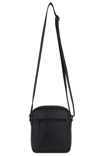 Сумка наплечная мужская BUGATTI Clark, чёрная, воловья кожа/полиэстер, 18х5,5х20 см, 2 л 49235001 BUGATTI, Артикул: 49235001 фото №1