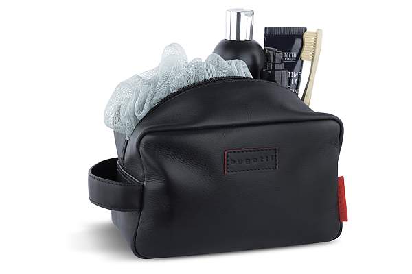 Несессер дорожный BUGATTI Clark, чёрный, воловья кожа/полиэстер, 20х10х13 см, 2,5 л 49235501 BUGATTI, Артикул: 49235501 фото №1