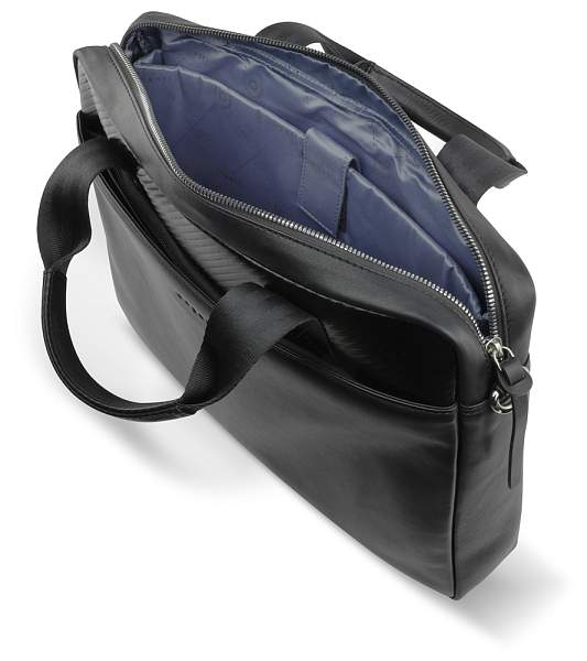 Портфель мужской BUGATTI Comet, чёрный, воловья кожа/полиэстер, 37х6х27 см 49221001 BUGATTI, Артикул: 49221001 фото №1